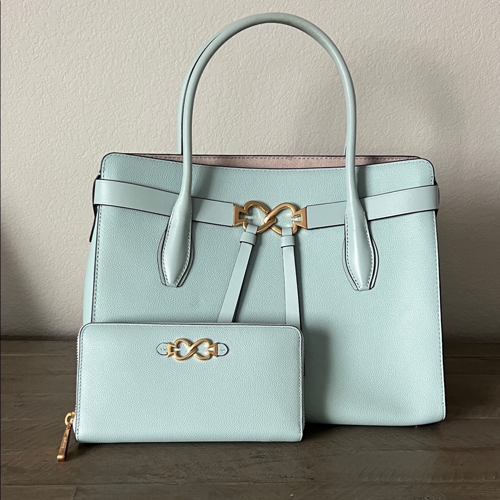 Kate Spade Light Blue Satchel and Wallet Set